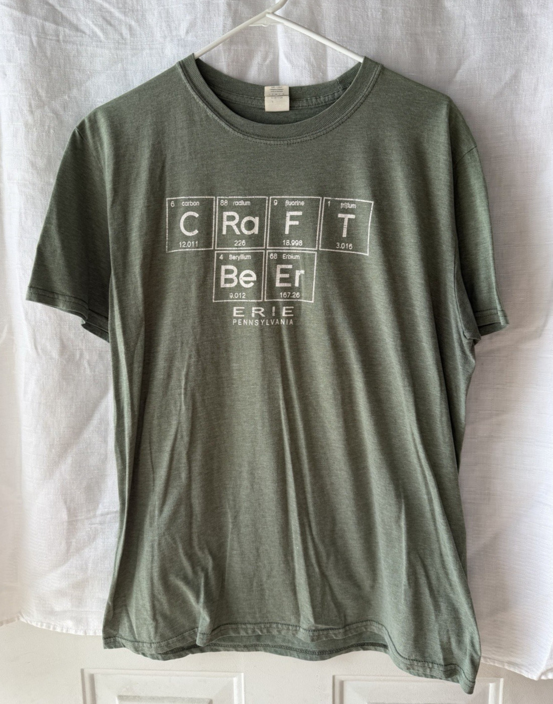 Craft BEER Periodic Table Of Elements T-Shirt Men’s Olive Green Erie PA Large gallery