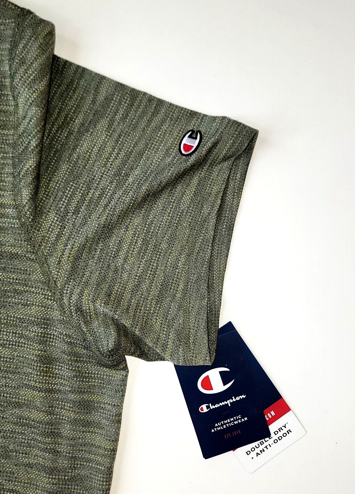 NWT 2XL Champion Double-Dry Anti-Odor Small Logo Performance T Shirt Olive Green gallery