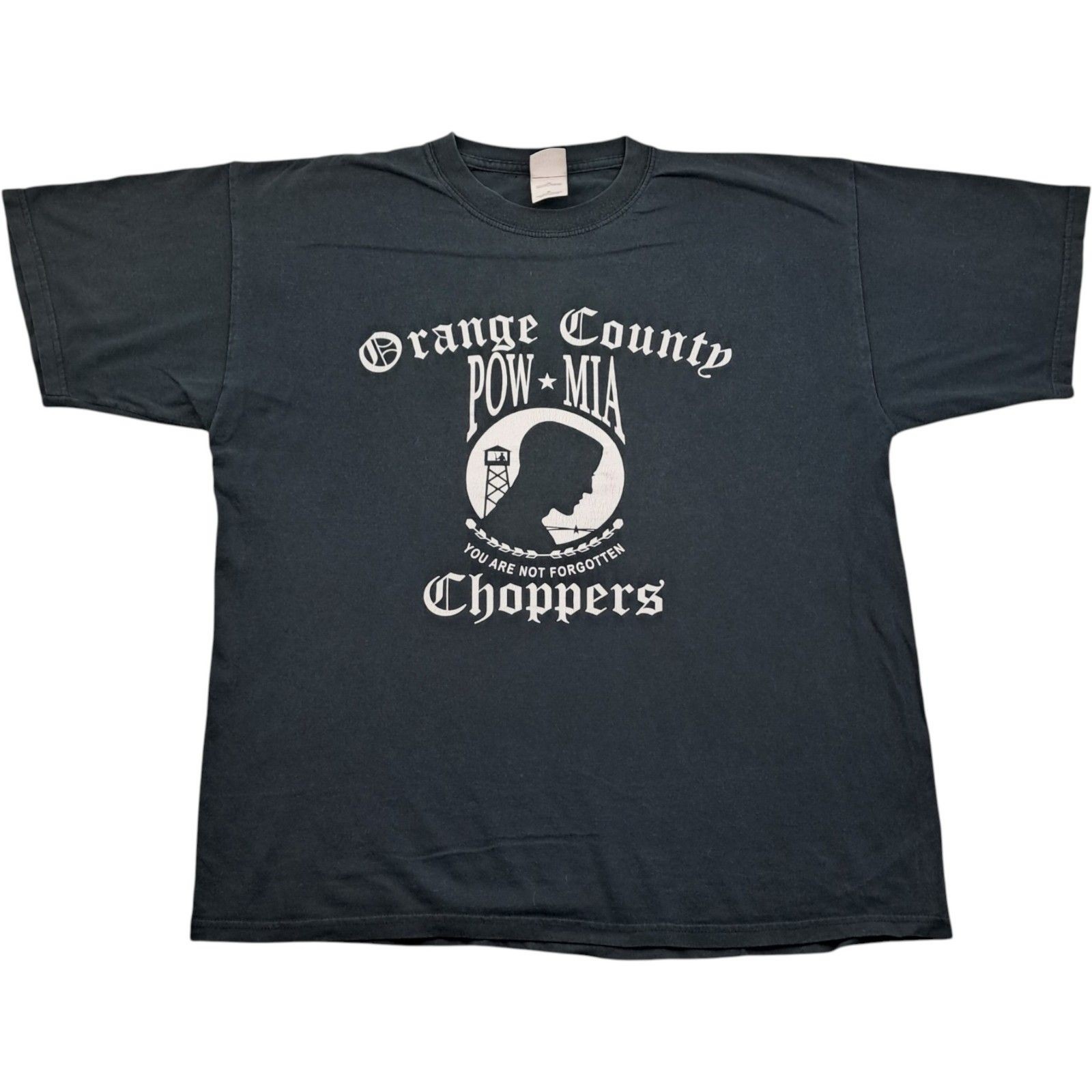 Gildan T Shirt XL Men’s Black Cotton Vintage Orange County Pow Mia Choppers