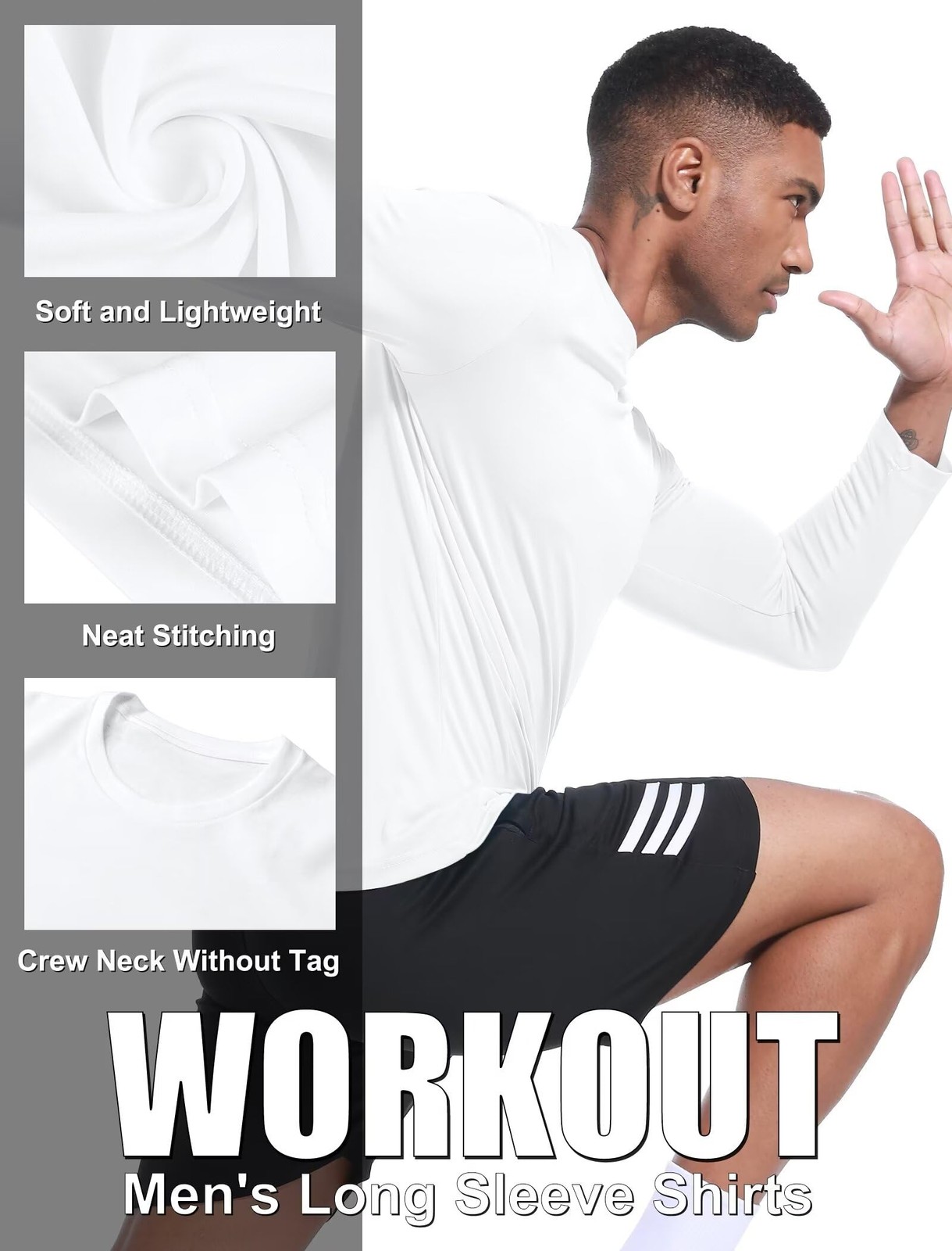 6 Pack Long Sleeve Shirts for Men Moisture Wicking UPF SPF Sun Protection Tee... gallery