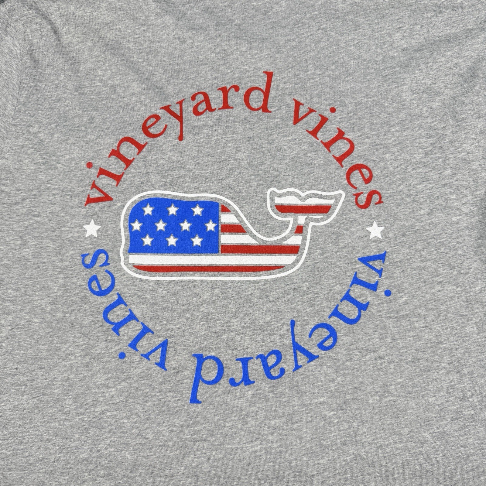 Vineyard Vines Whale Mens Grey Shirt 1XB Patriotic USA Pocket Red White Blue gallery