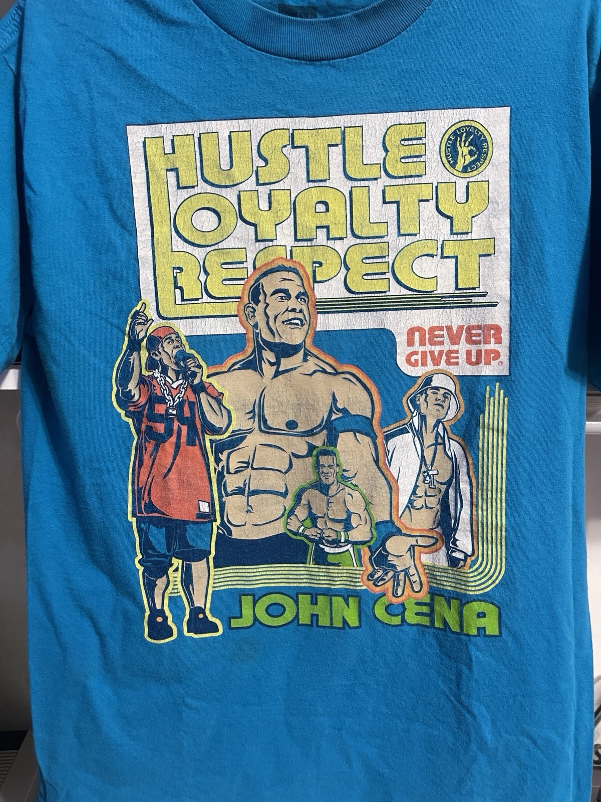 JON CENA WWE Official Hustle Loyalty Respect w/h U C ME T-shirt Size Medium gallery