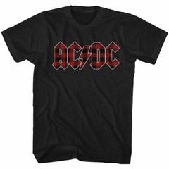 AC/DC Back In Black Plaid Black Rock and Roll Music Band T-Shirt