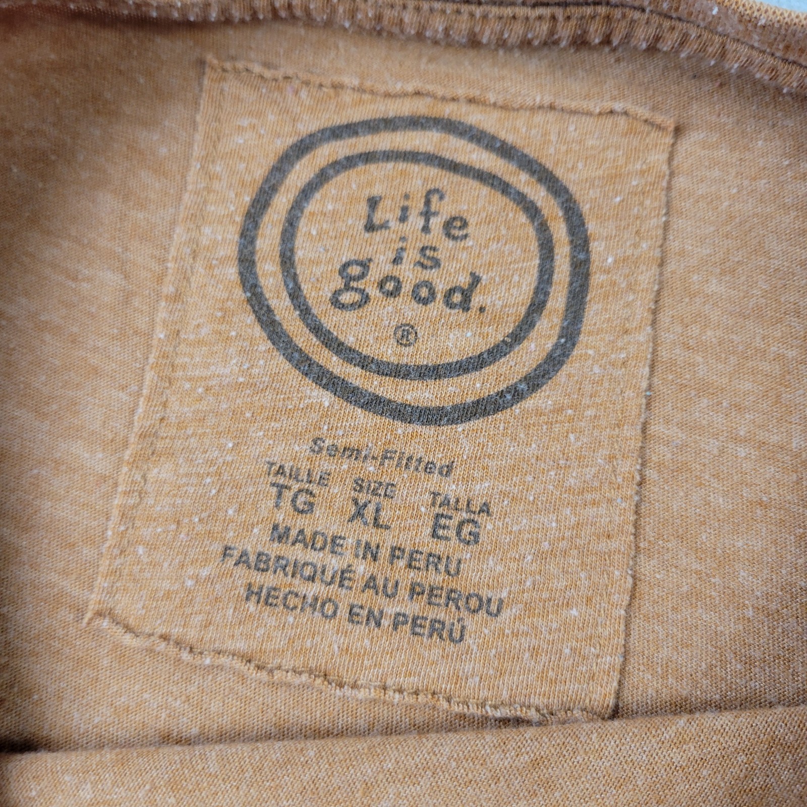 Life is Good Shirt Mens XL Semi-Fitted Brown Heather Take A Hike Graphic Print gallery
