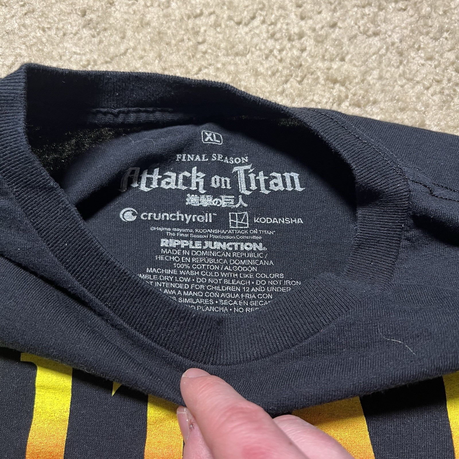 Attack On Titan T Shirt Mens XL Black Licensed Anime Graphic gallery