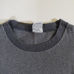 Cal Cru Gray Ribbed Polycotton Made in USA VTG 80s 90s XL TShirt T-Shirt Top