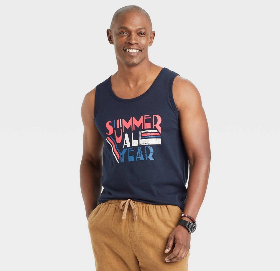 Goodfellow Mens Sleeveless Tank Top T-Shirt L Navy Blue Summer All Year NEW gallery