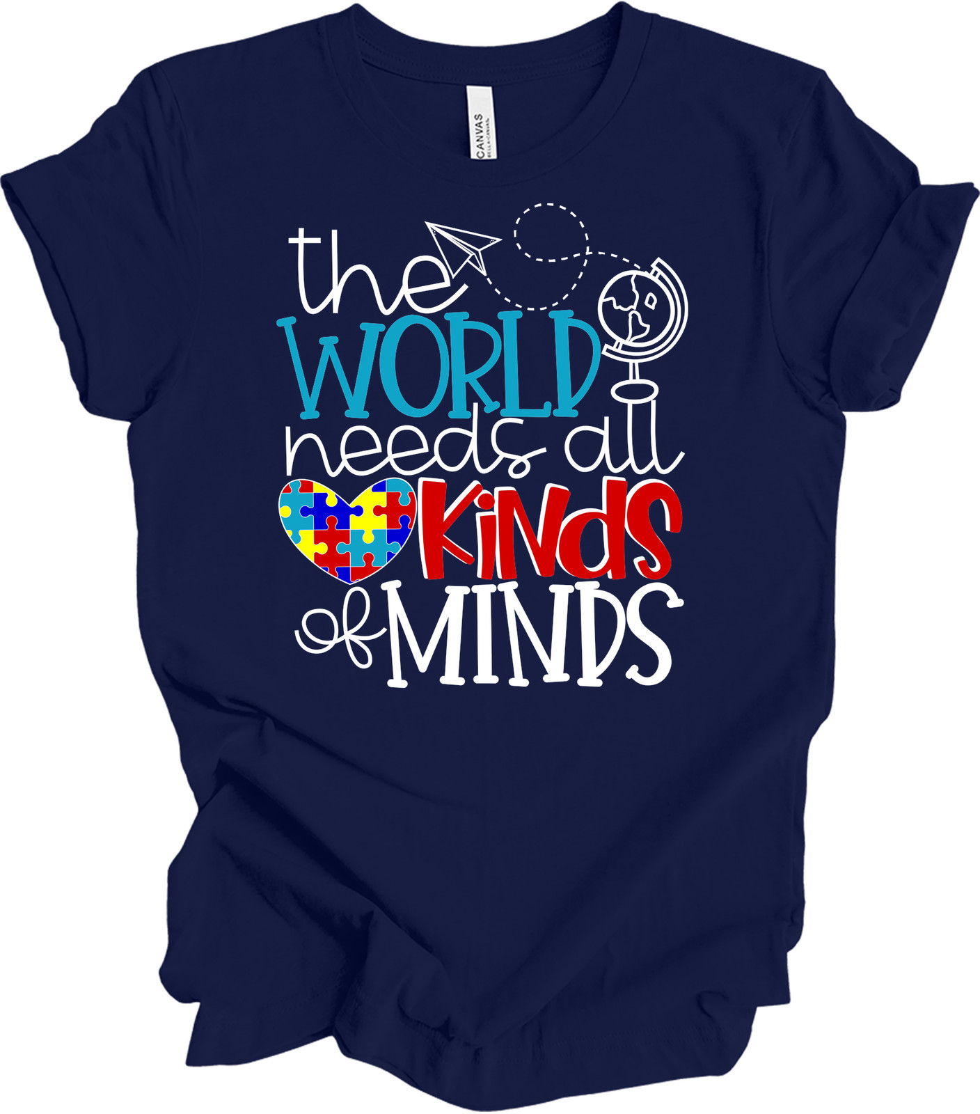 The World Needs All Kinds of Minds Autism Awareness Tee gallery