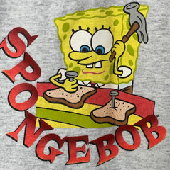 SPONGE BOB SQUARE PANTS Single Stitch T Shirt 2001 Made In USA Men’s M Gray