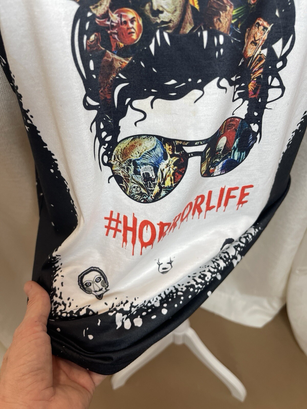 Horror Life Black And White Splash T Shirt Polyester Horror Movie Characters gallery