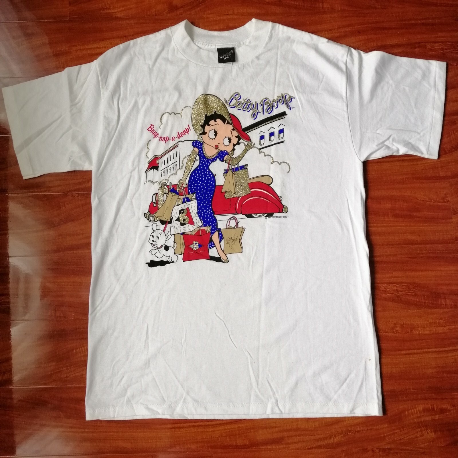Deadstock Vintage 1995 Betty Boop Glittered Shopping Boutique Fashion Glam Large gallery