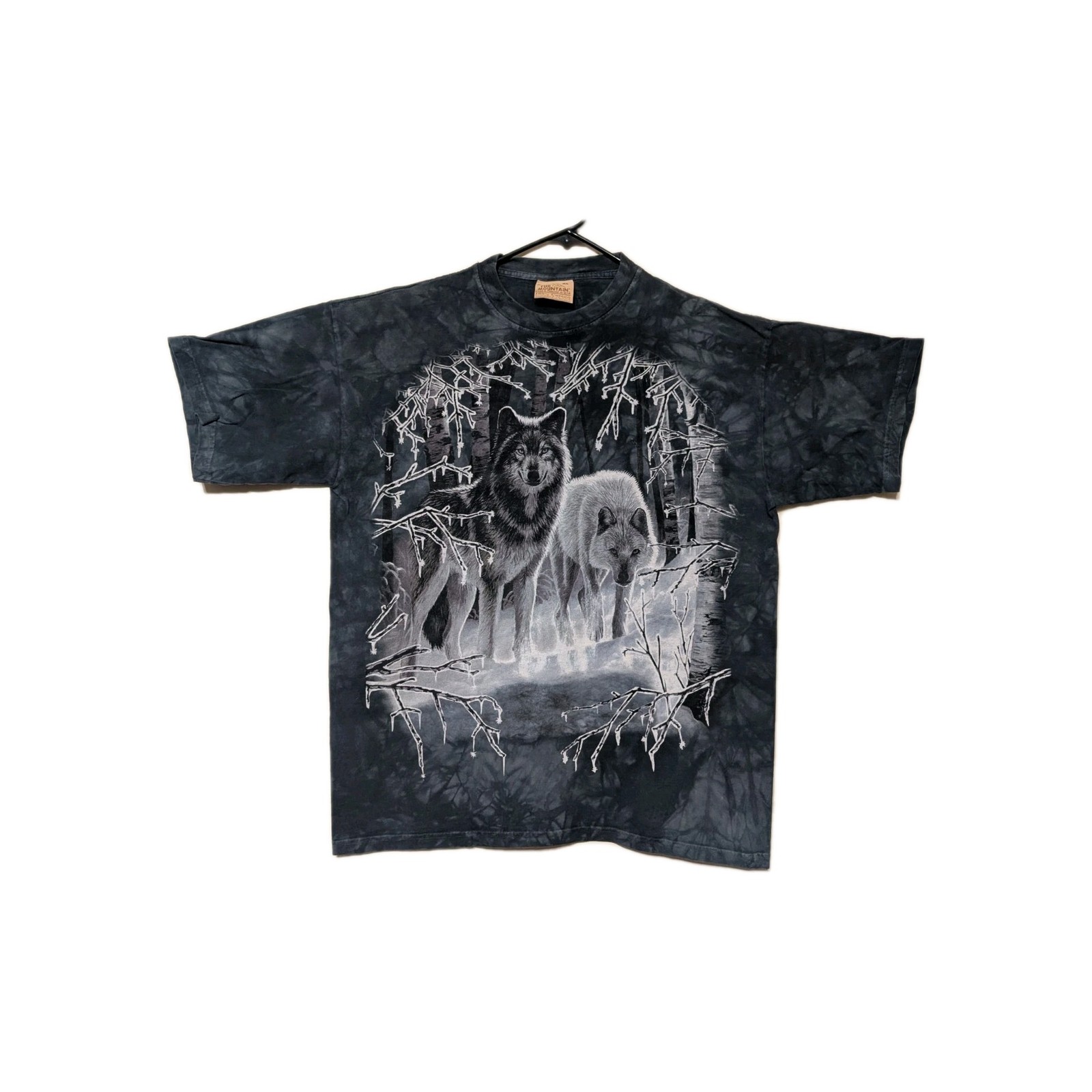 The Mountain Mens T-shirt Vintage Gray Winters Heart Wolves Leather Tag XL #6102 gallery