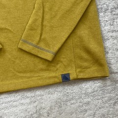 LL Bean Wool Henley Shirt Small Yellow 285509 Padded Elbow Preppy Base Hike Mens