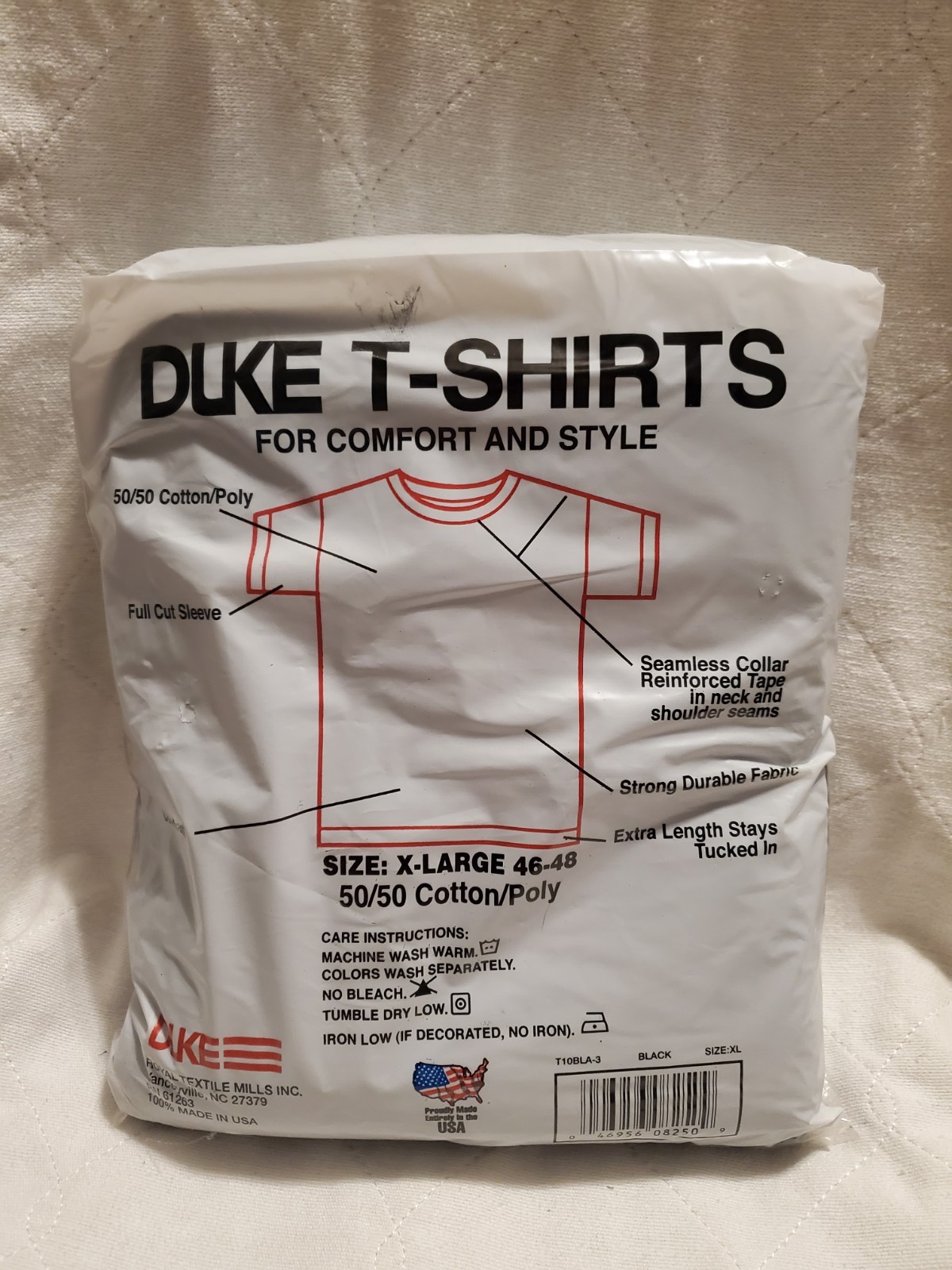 Size XL Mens - Duke 3-Pack T-Shirts 50/50 Cotton Poly - Black gallery