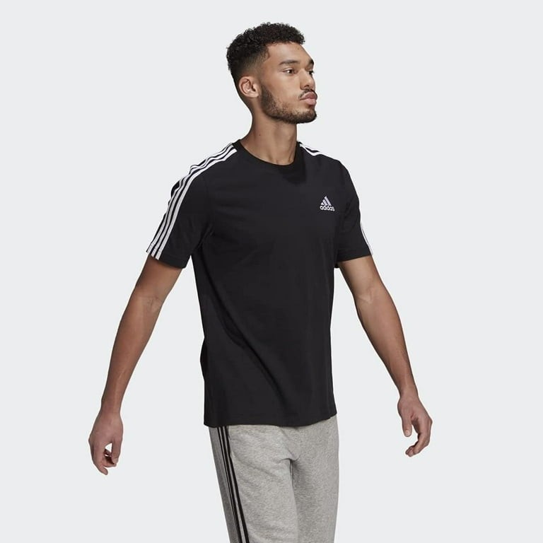 ADIDAS Men's Essentials 3-Stripes Tee Black / White gallery