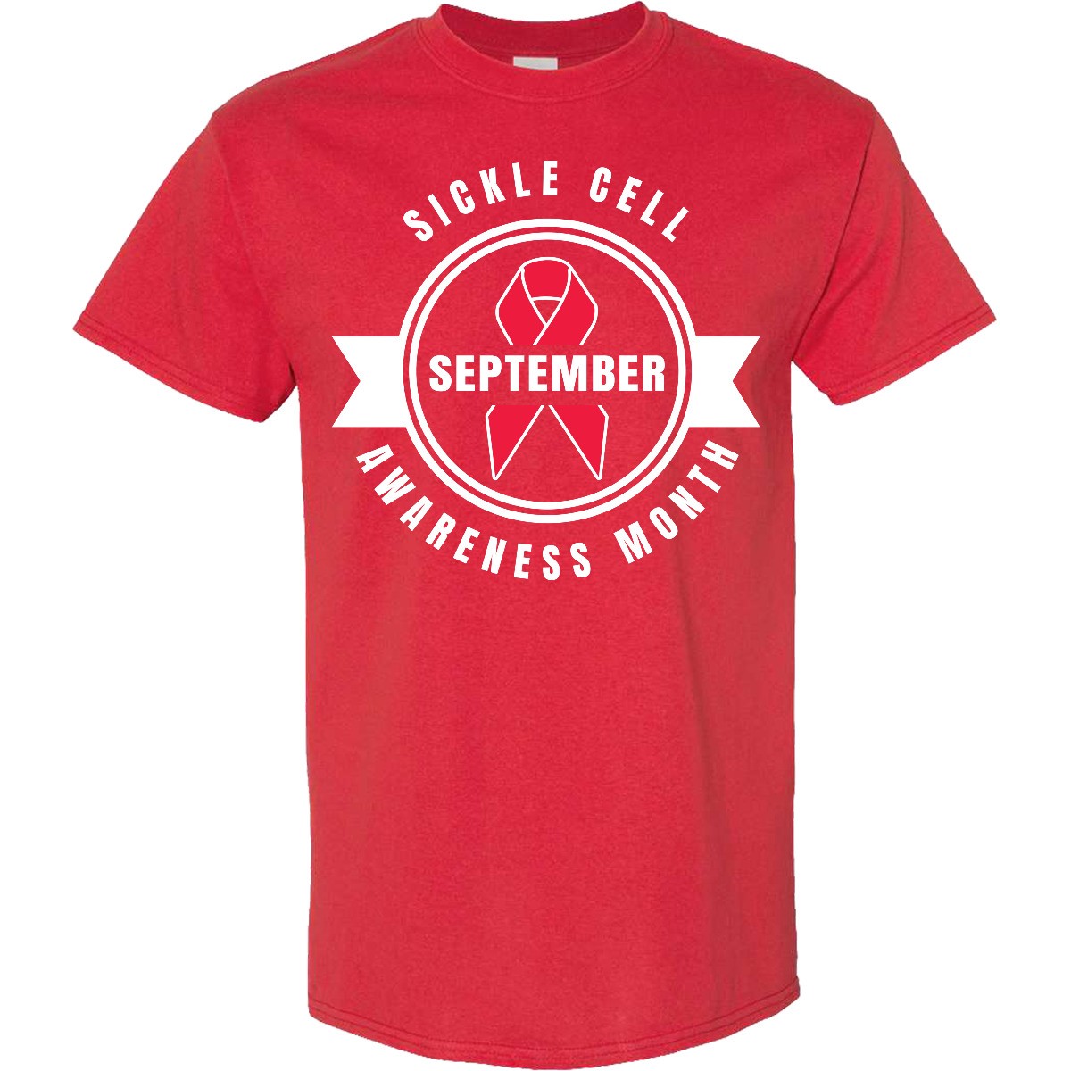 Inktastic Sickle Cell Awareness Month September With Red Ribbon T-Shirt Badge gallery