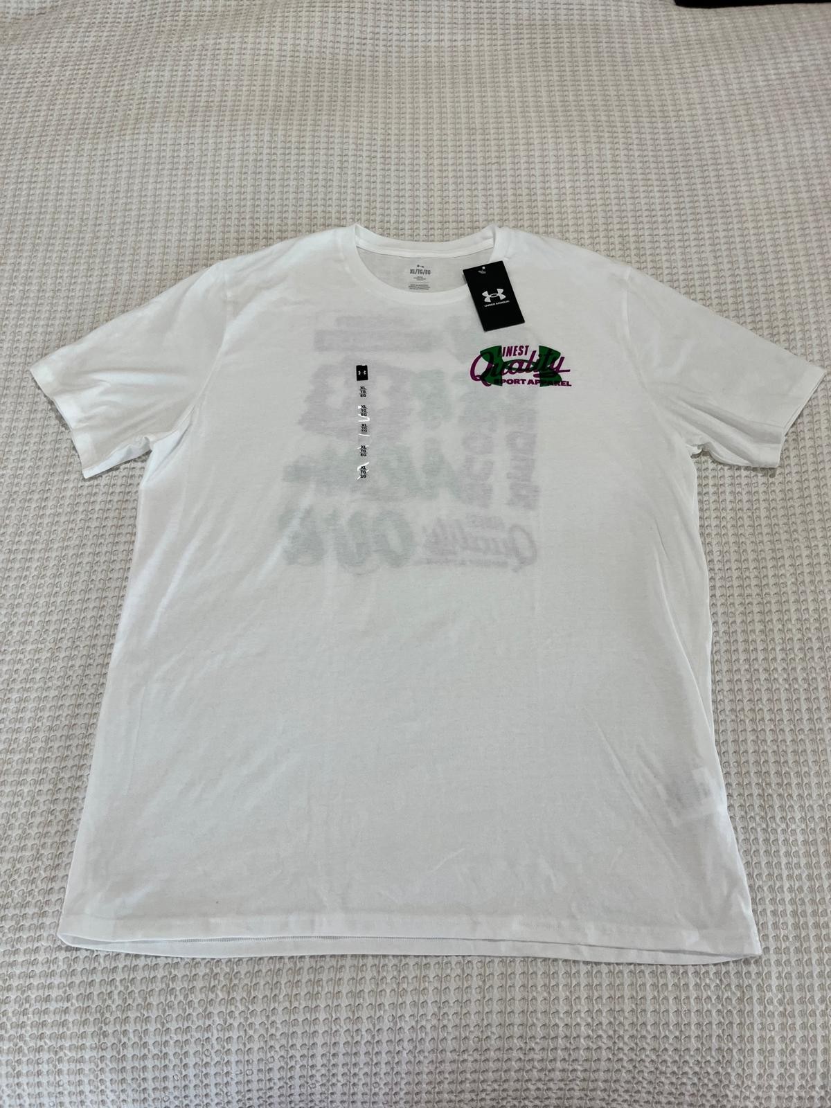 Under Armour Men's Extra Large XL Vintage Type T-Shirt White Loose NWT gallery