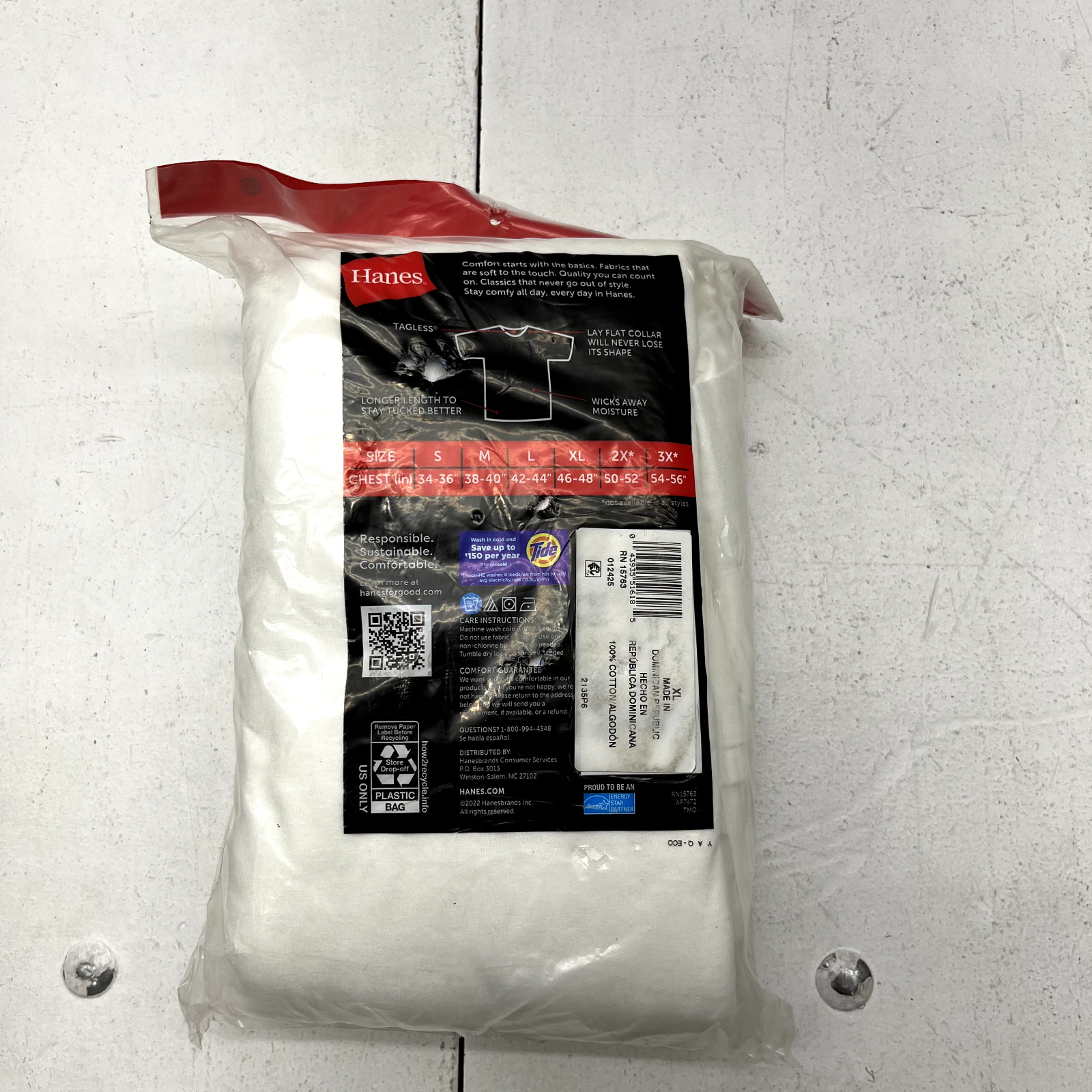 Hanes White 6 Pack Tagless Soft & Breathable T-Shirts Men's Size X-Large NEW gallery