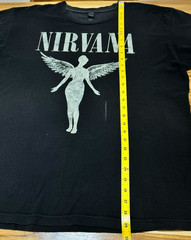 Custom Thrashed Nirvana In Utero T Shirt XL Faded Black Grunge Band Tee 2016