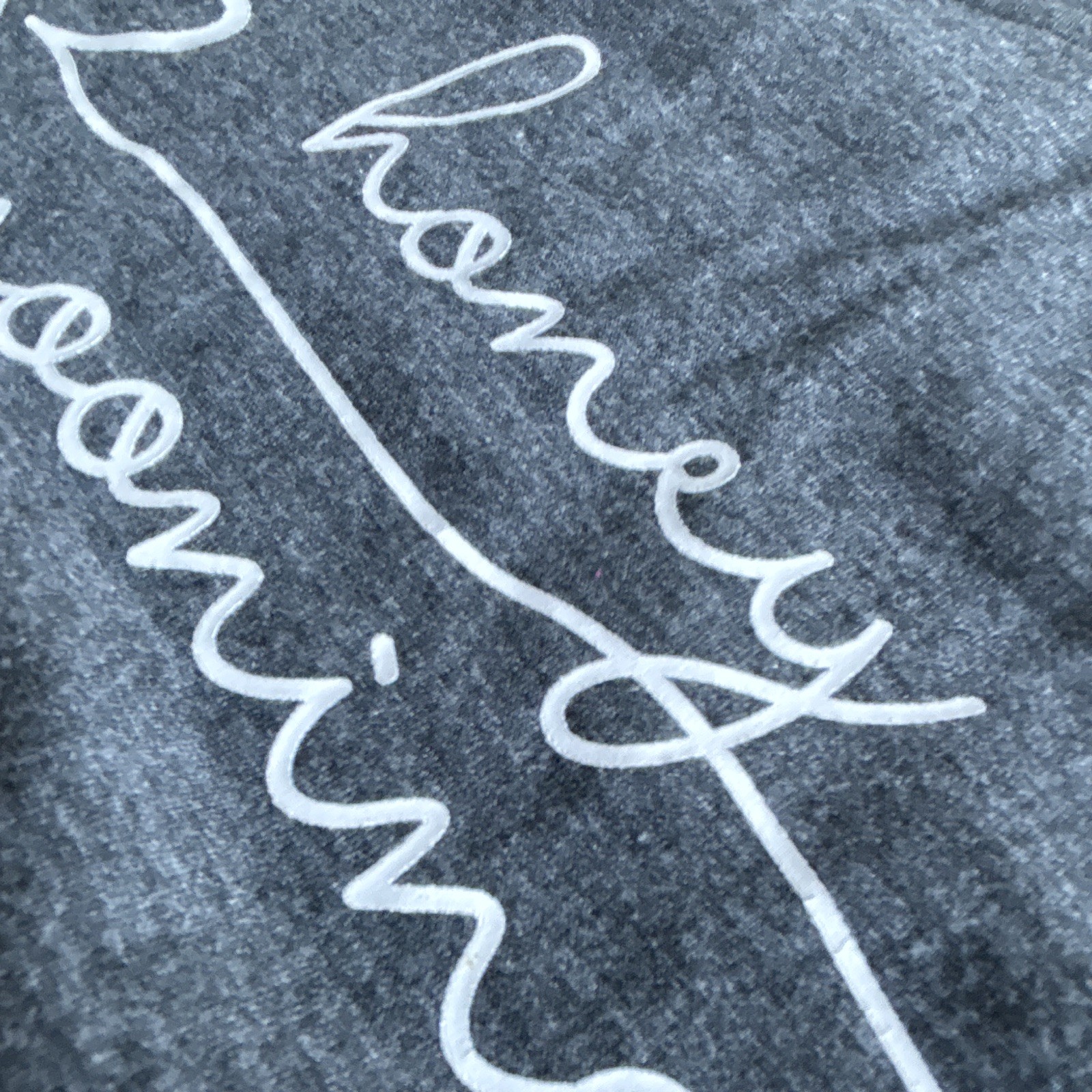 Wedding- Heathered Gray "Honey Mooning" Graphic Knit Crew Neck T-Shirt Women’s L gallery