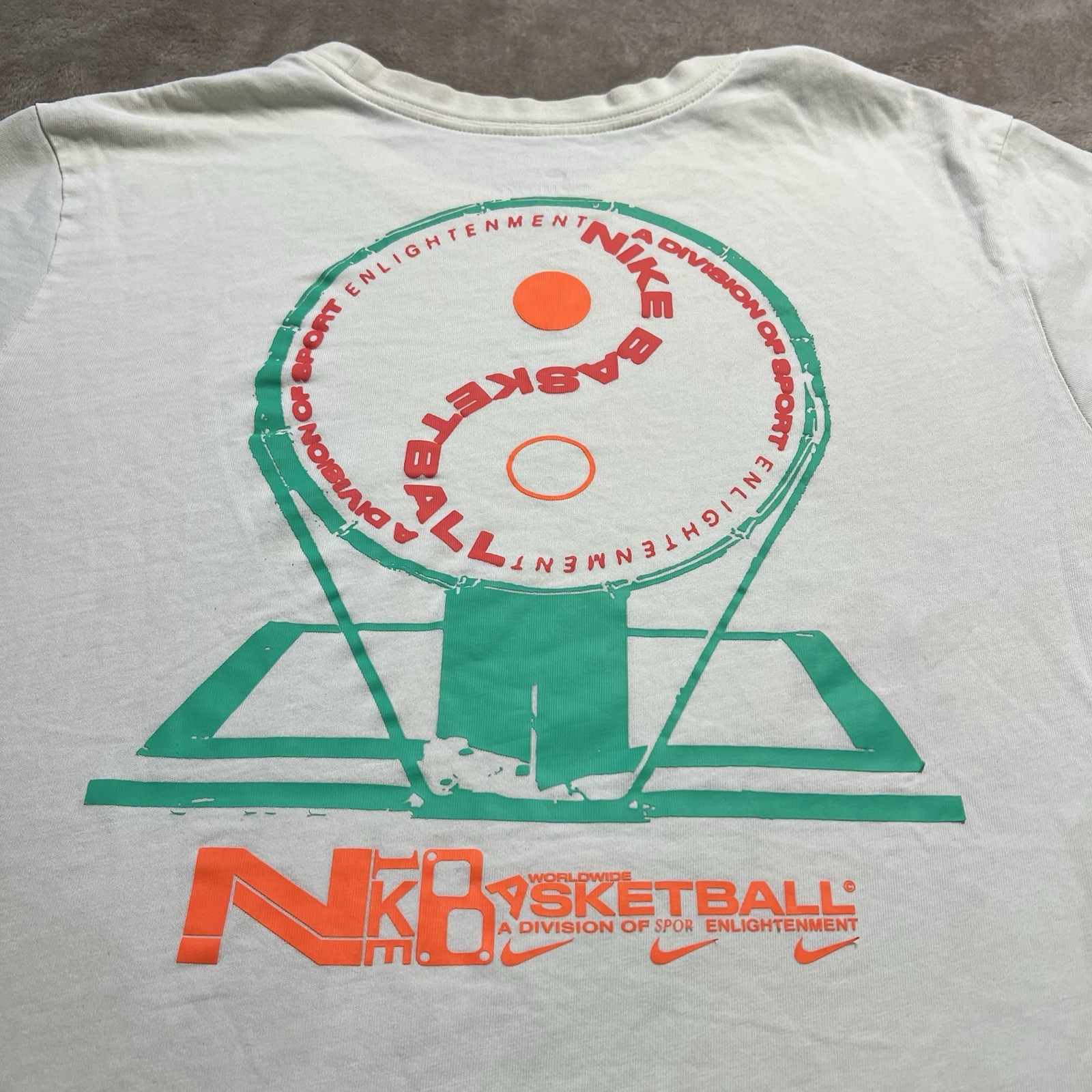 Nike Hoops Basketball T Shirt Mens L White Double Sided Swoosh gallery
