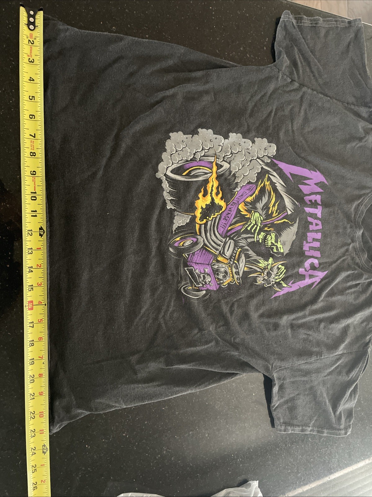 Metallica Skeleton Race Shirt XL Here Comes Revenge Rat Fink Hot Rod NEW gallery