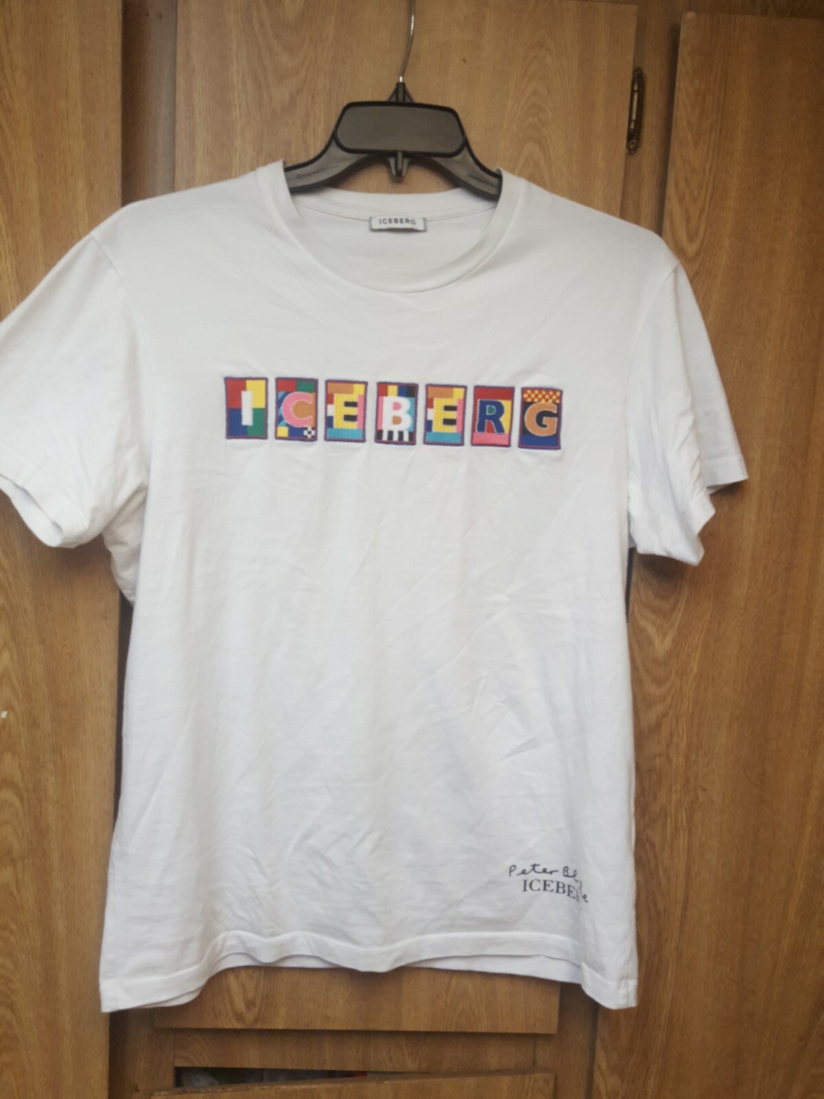 ICEBERG X PETER BLAKE Adult XL Short Sleeve Big Spellout T Shirt VINTAGE RARE gallery
