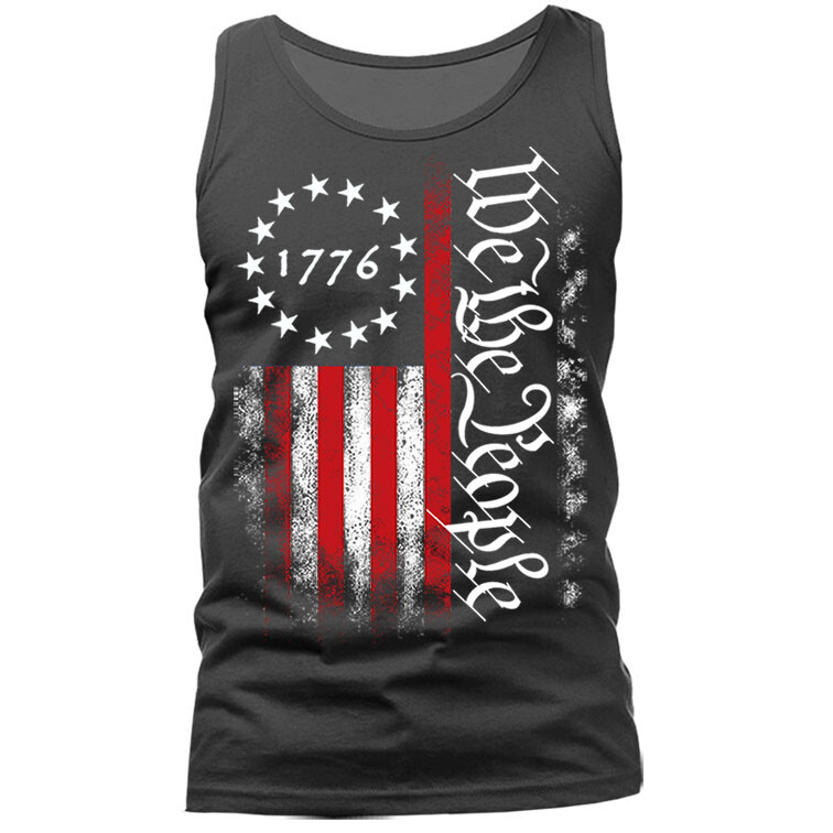 We The People Large Vertical US Flag American Pride Patriotic Tank Top gallery