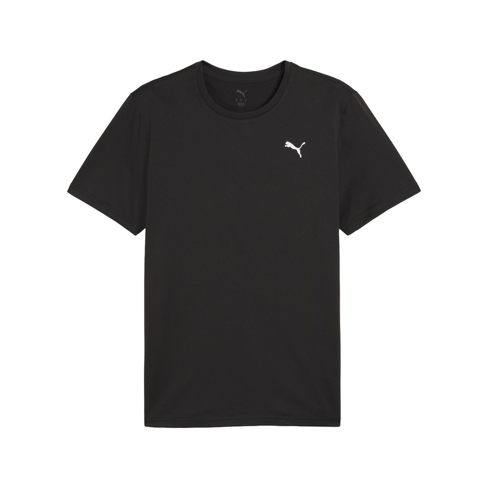 PUMA Train All Day Essentials Solid Cat Crew Neck Short Sleeve Athletic T-Shirt
