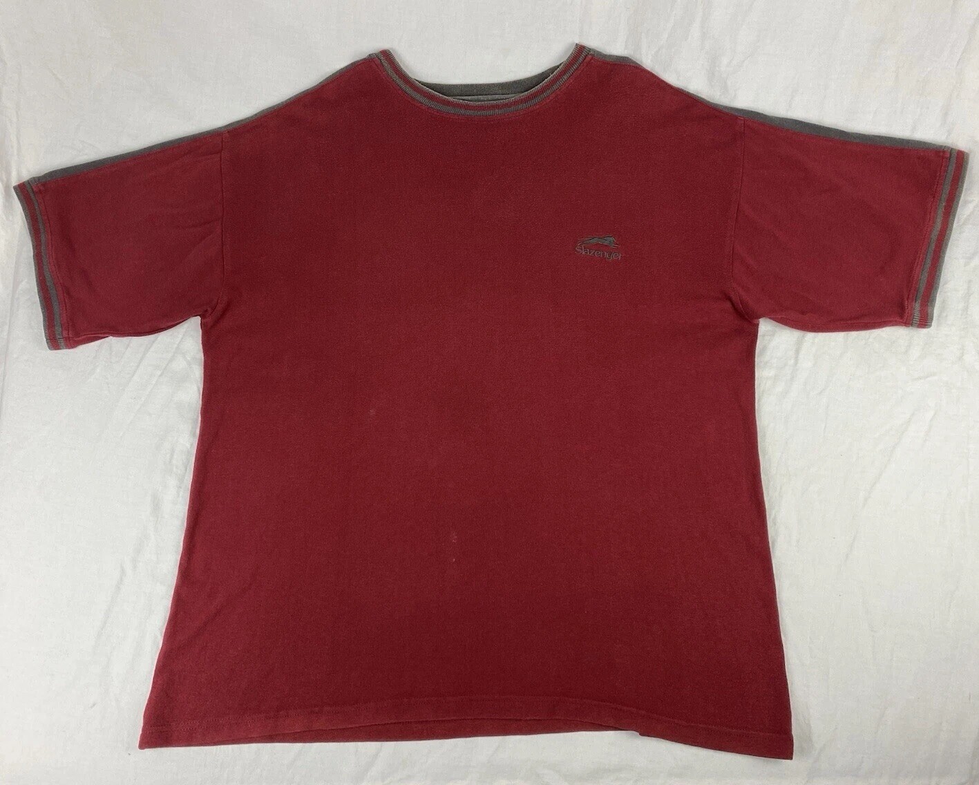 Vintage Slazenger T Shirt Mens XL Maroon Y2K 2000s Logo Casual Sports Outdoors gallery