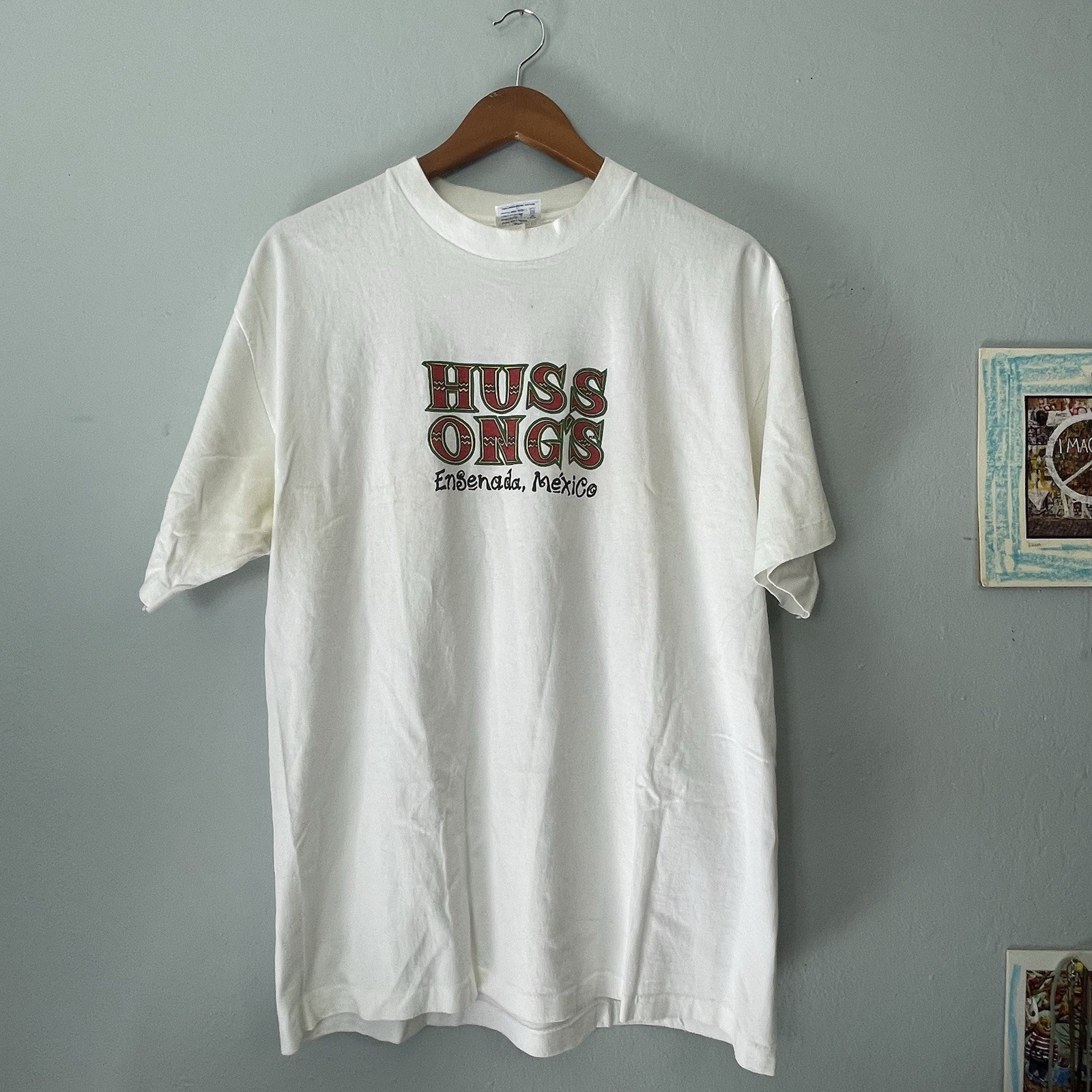 Vintage Hussong’s Cantina T Shirt Ensenada Mexico Single Stitch 90s Graphic XL