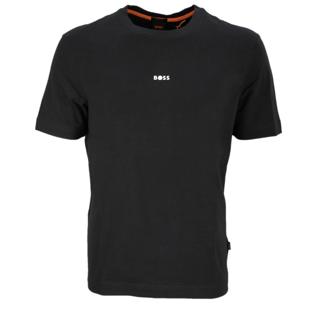 BOSS Men’s T-Shirt Short Sleeve Tchup Black Plain 50473278 001 Black