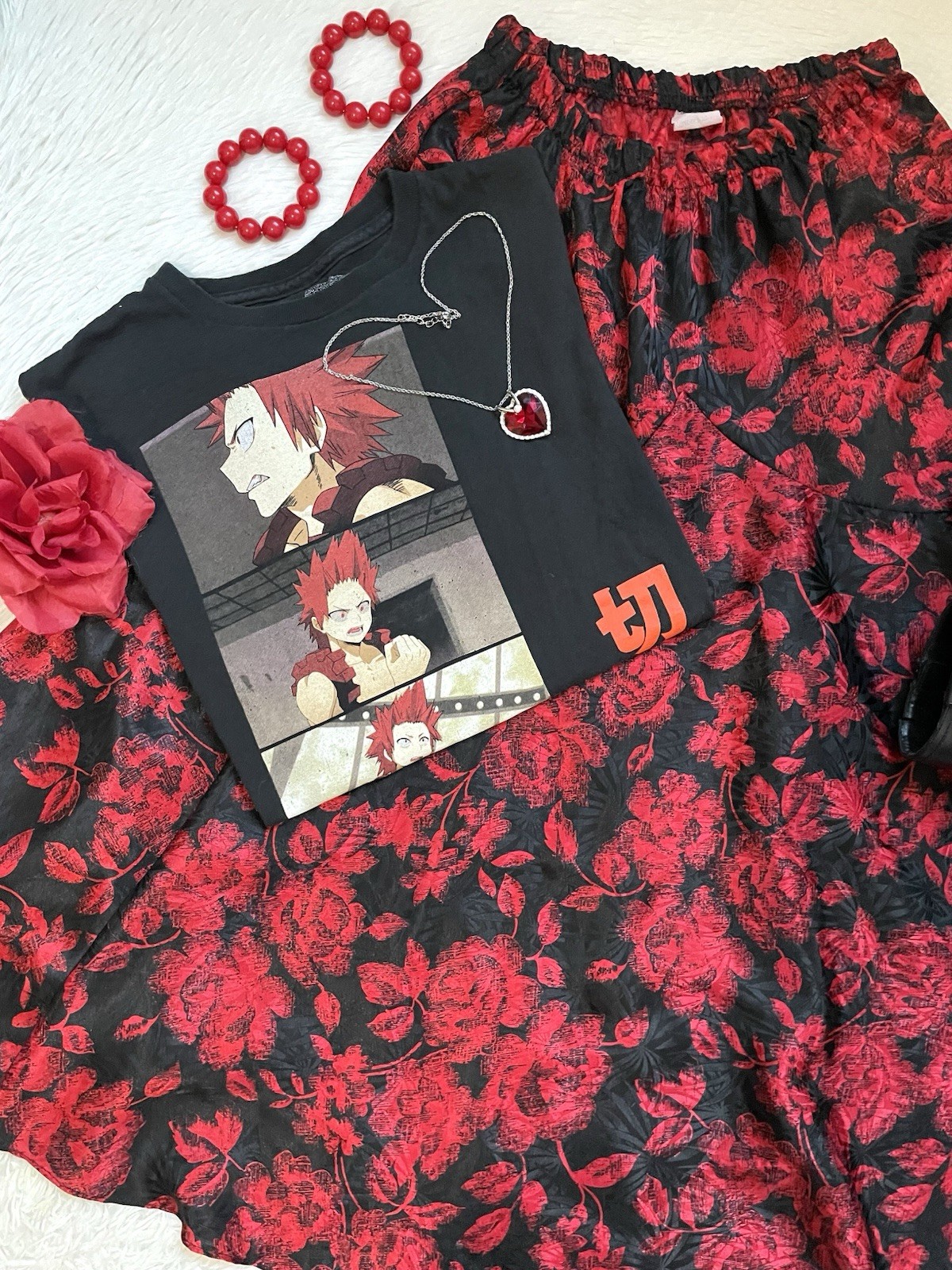 Unisex My hero academia Kirishima red riot panel graphic anime Short Sleeve tee gallery