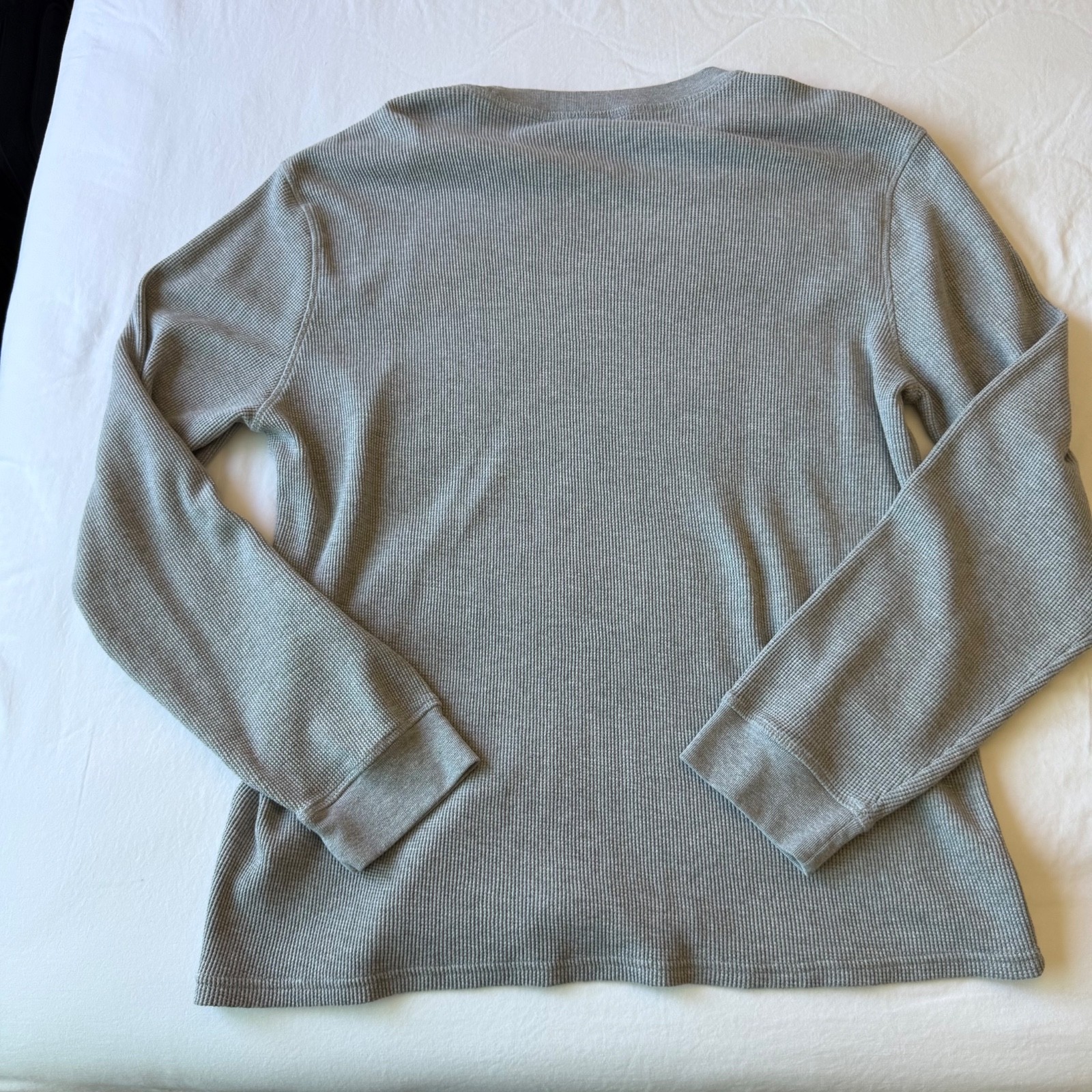 Levi's Henley Shirt Mens XL Long Sleeve Waffle Knit Thermal Gray gallery