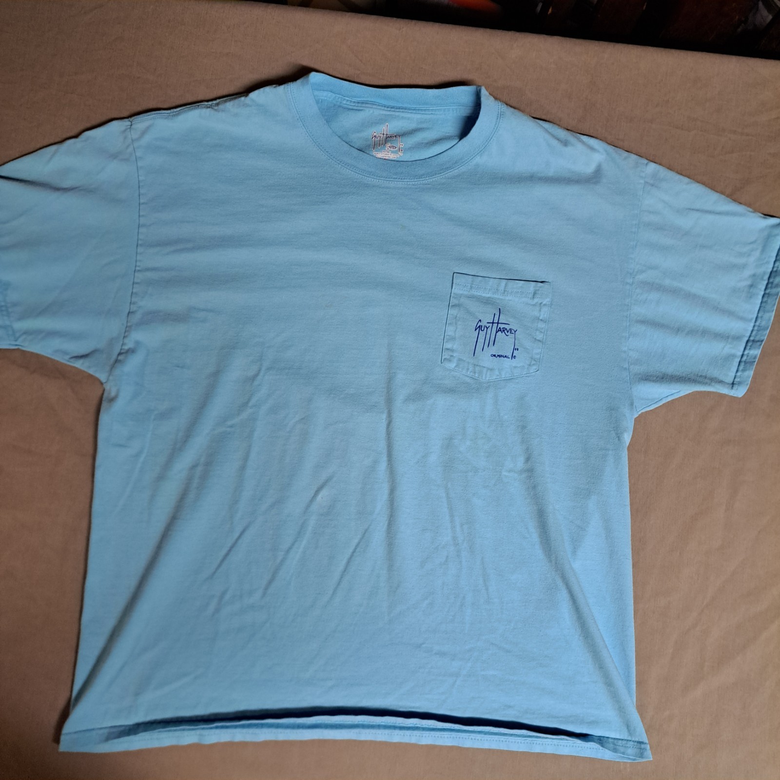 Guy Harvey turquoise swordfish pocket t-shirt size XL gallery