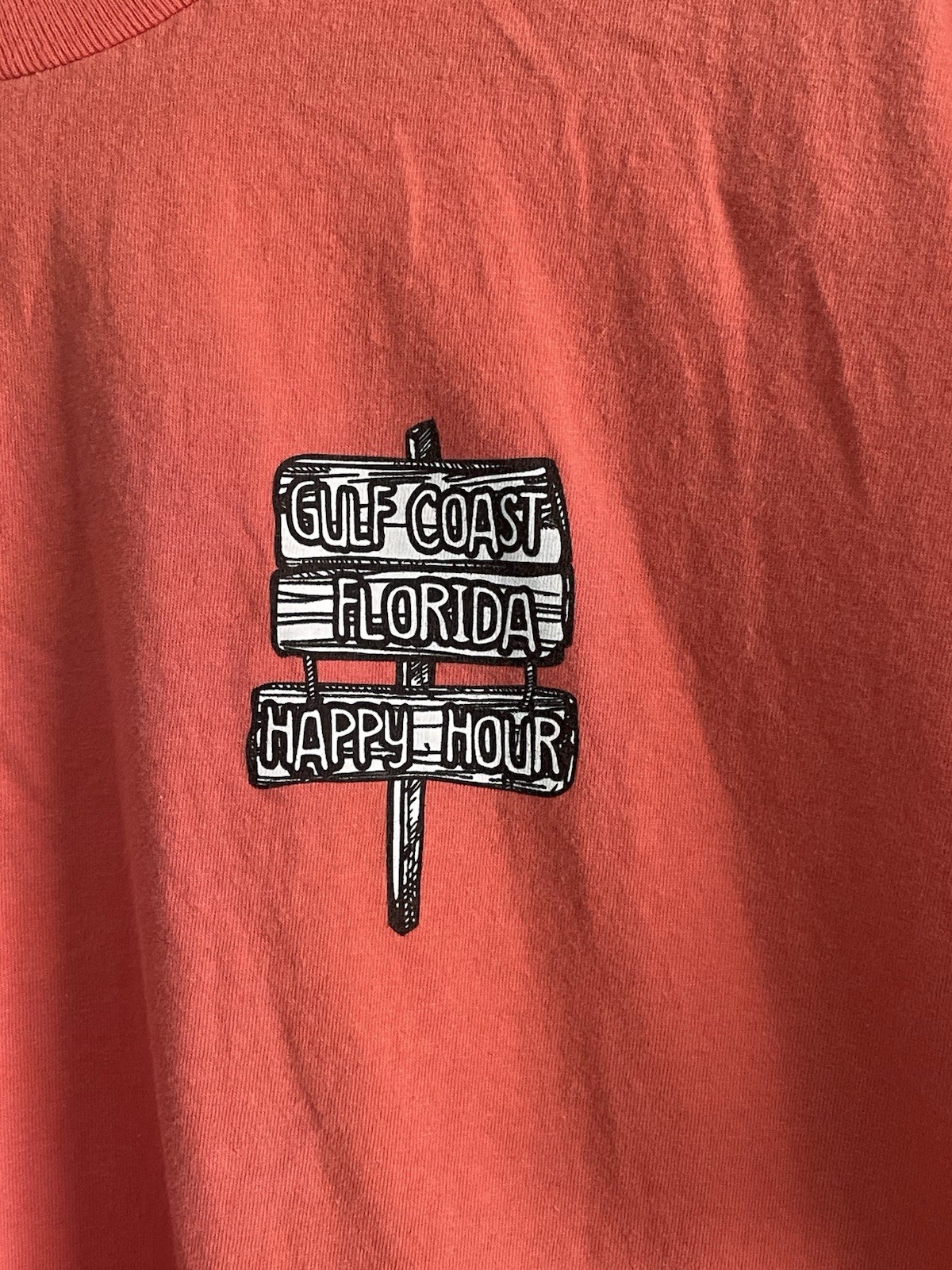 Gildan Hammer Florida Gulf Coast Happy Hour T-Shirt Men's XL Tangerine Color gallery