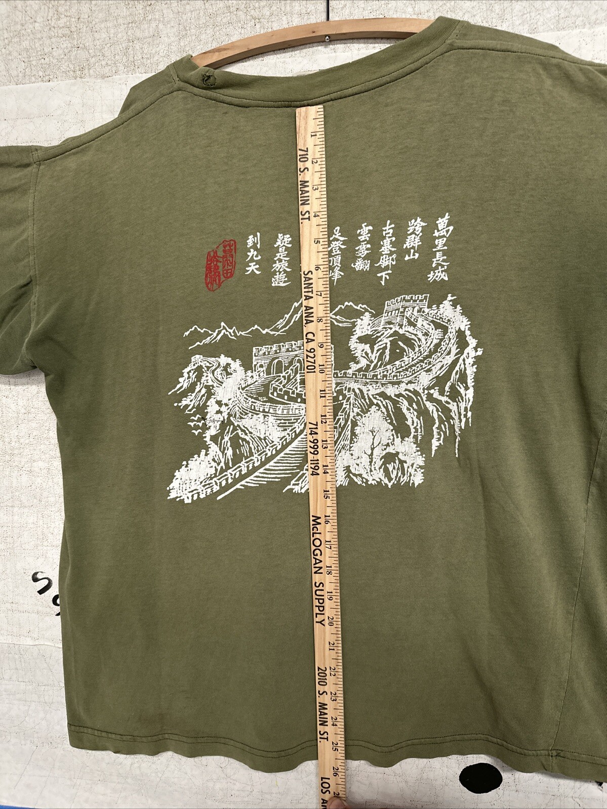 Vintage Hang Ten T Shirt 90s I Climbed The Great Wall of China Double Print XL gallery