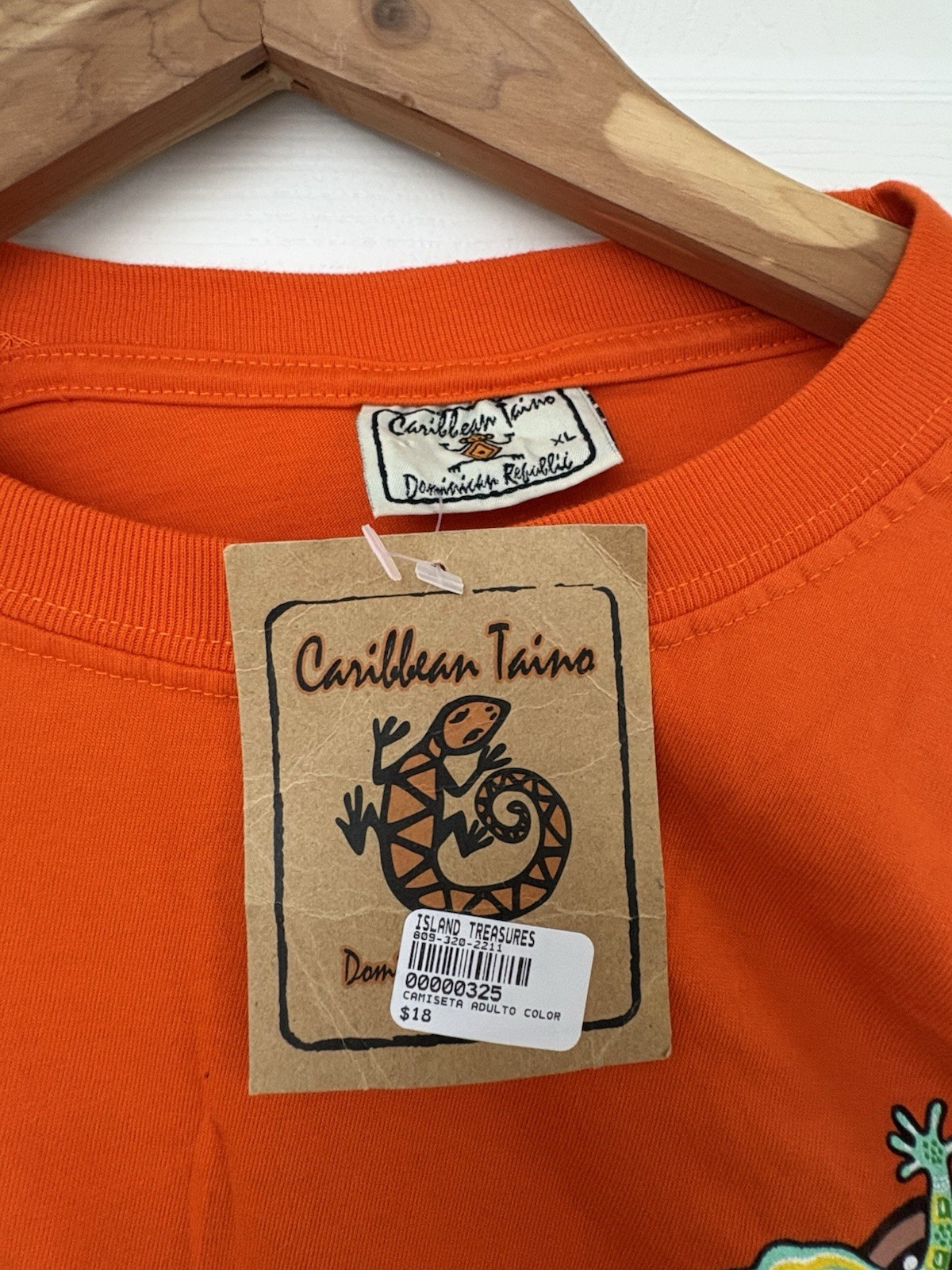 Caribbean Taino Orange T Shirt From Dominican Republic Size XL gallery