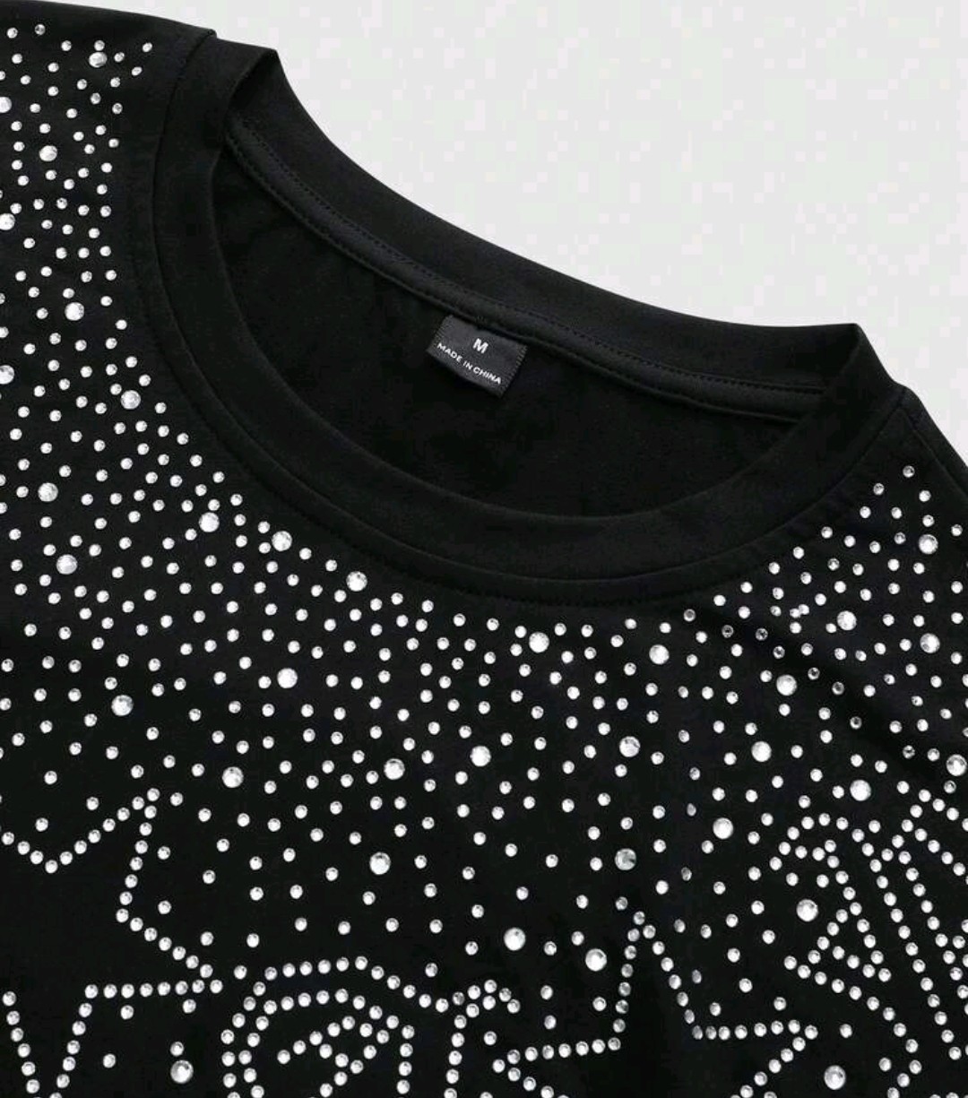 New Men Luxury Diamond Stars Rhinestones Fashion Black T-Shirt High Quality gallery
