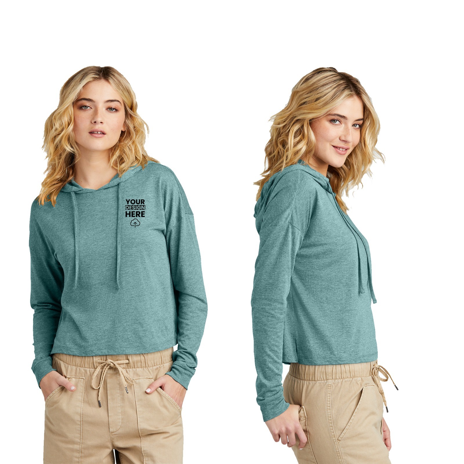 Custom Printed District Womens Perfect Tri Midi Long Sleeve Hoodie Gift For Him gallery