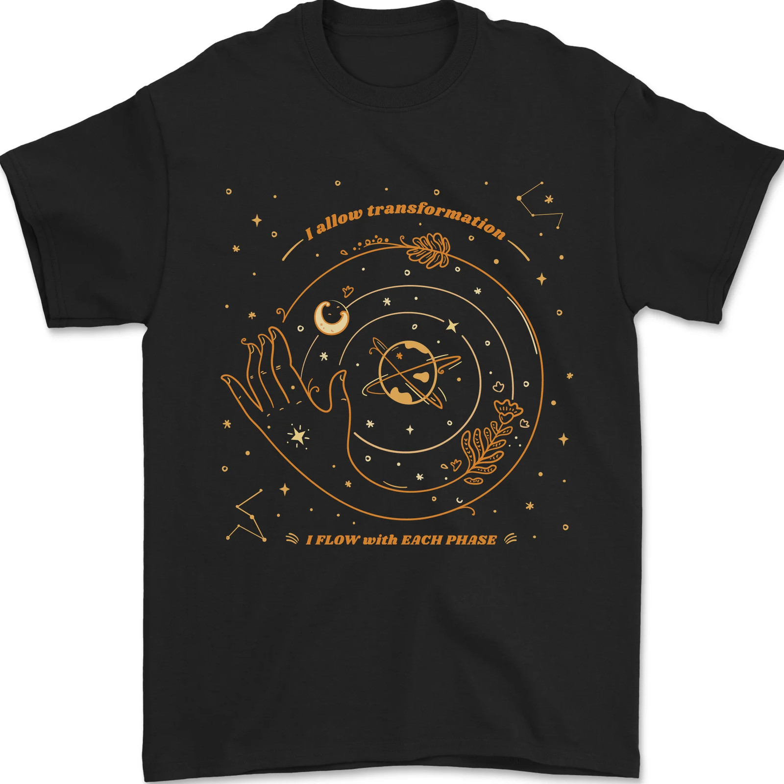 Moon Phases Celestial Pagan Mens T-Shirt 100% Cotton
