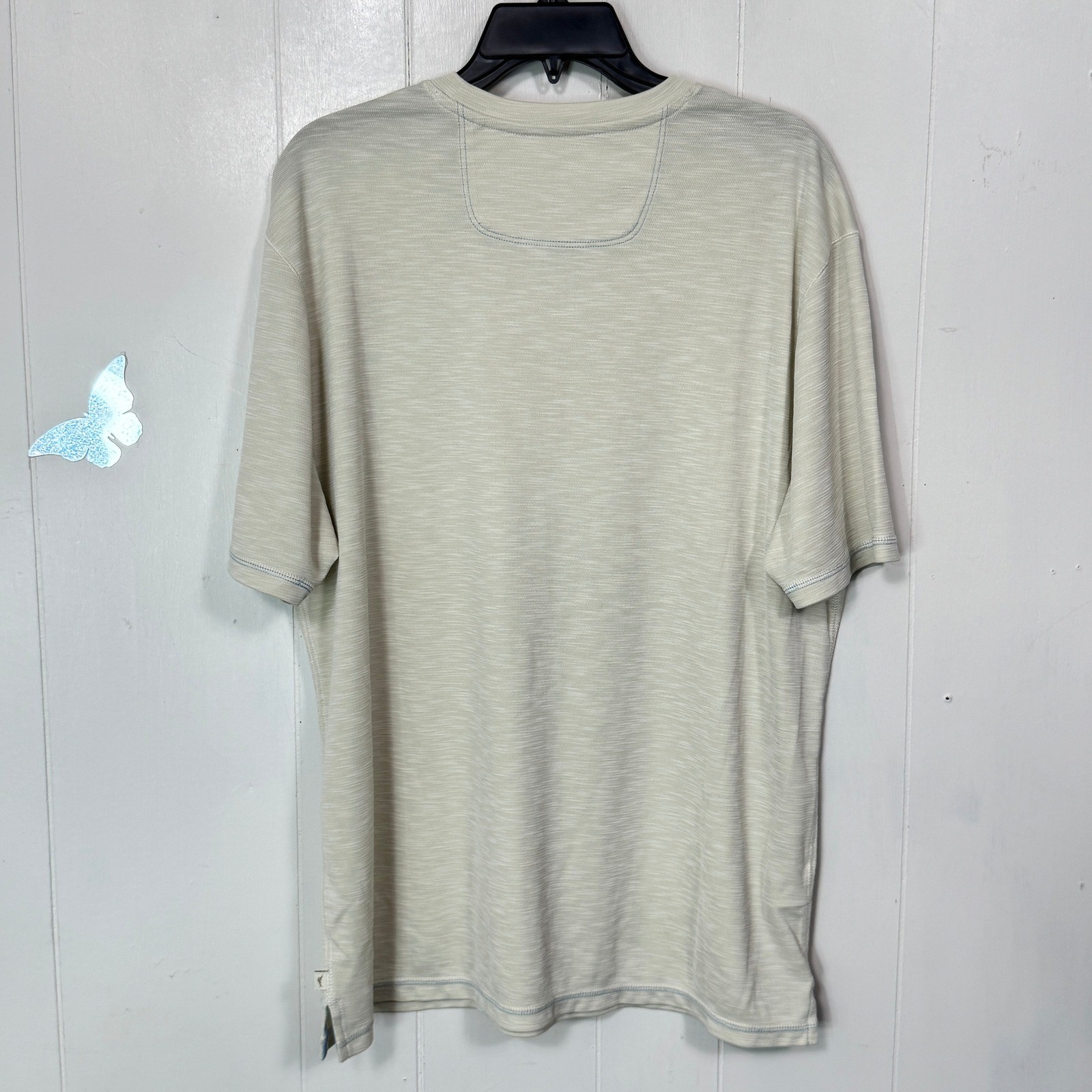 Tommy Bahama Mens L/G Beige Tencel Polyester Short Sleeve T Shirt Beach Casual gallery