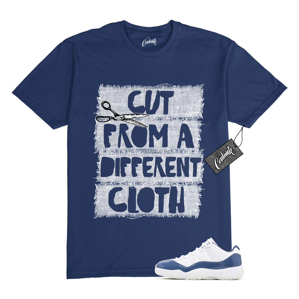 11 Diffused Blue Midnight Navy Football Grey White T Shirt Match CUT Jordan