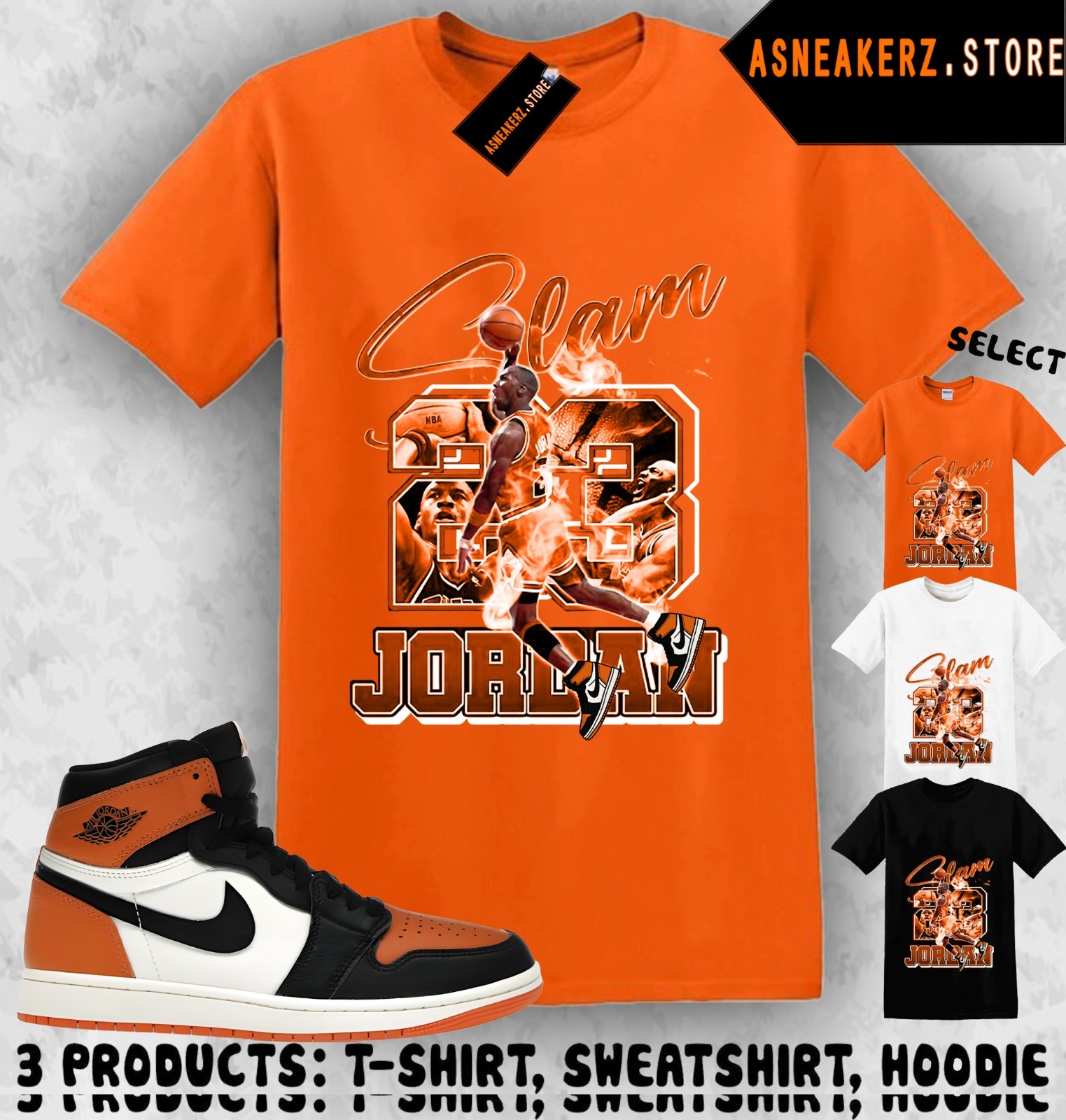 Shirt To Match AJ 1 High OG Shattered Backboard Sneaker Matching MJ Icon 23 Slam gallery