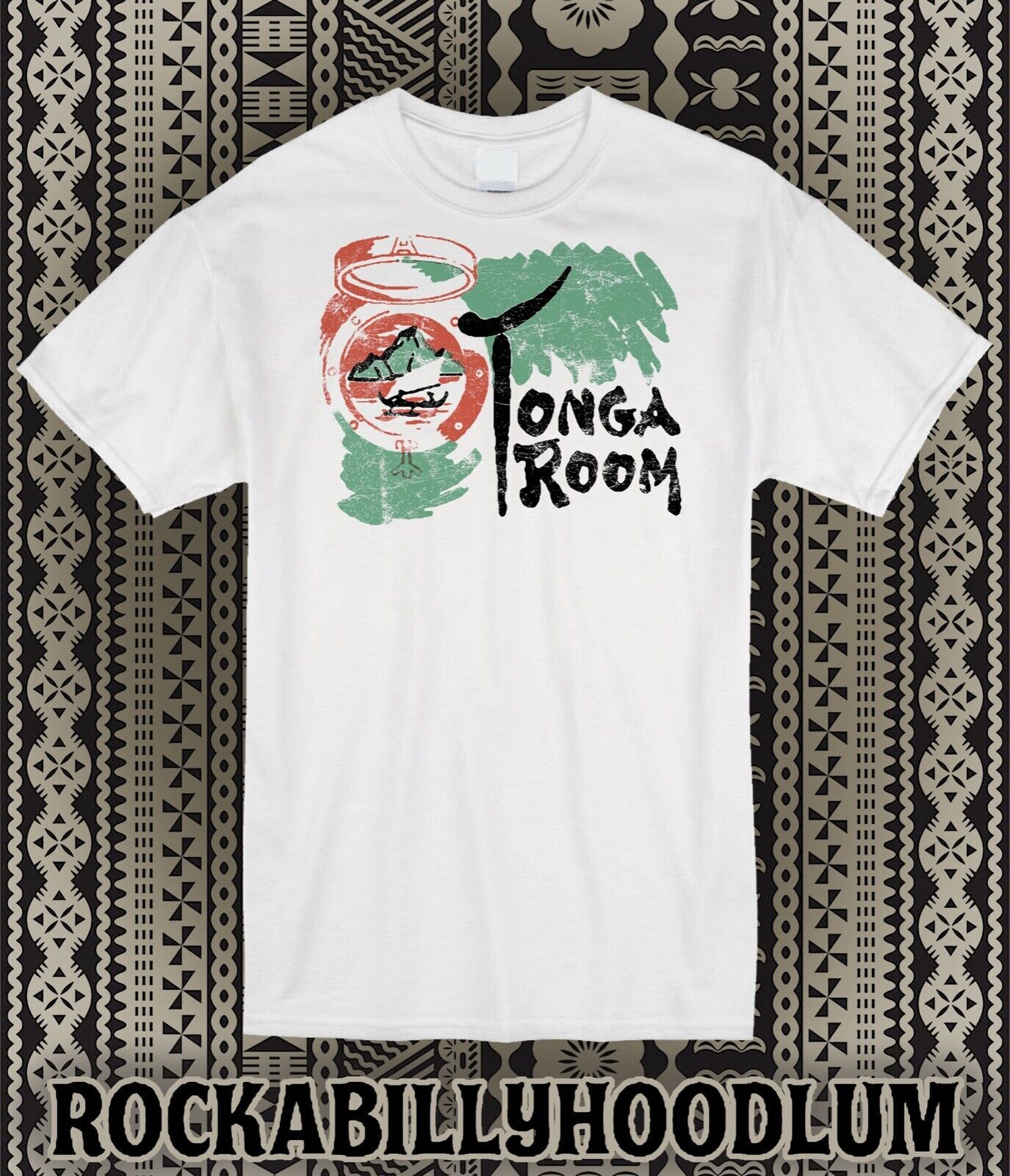 Retro Tiki T Shirt 100% Cotton Bar Mug Restaurant Polynesian Tonga Room gallery
