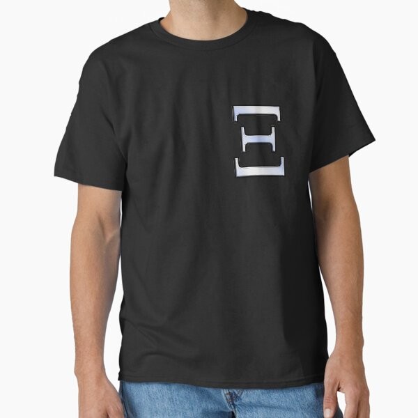 Ksi Greek Letter Symbol Chrome Carbon Style C T-Shirt Made in US/AUS Size S-2XL gallery
