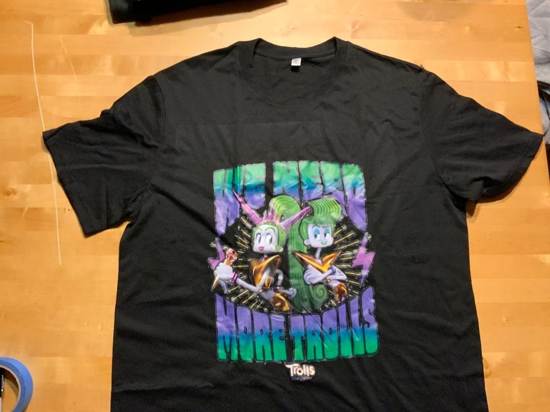 black t shirt we need more trolls size 3 xl short sleeve