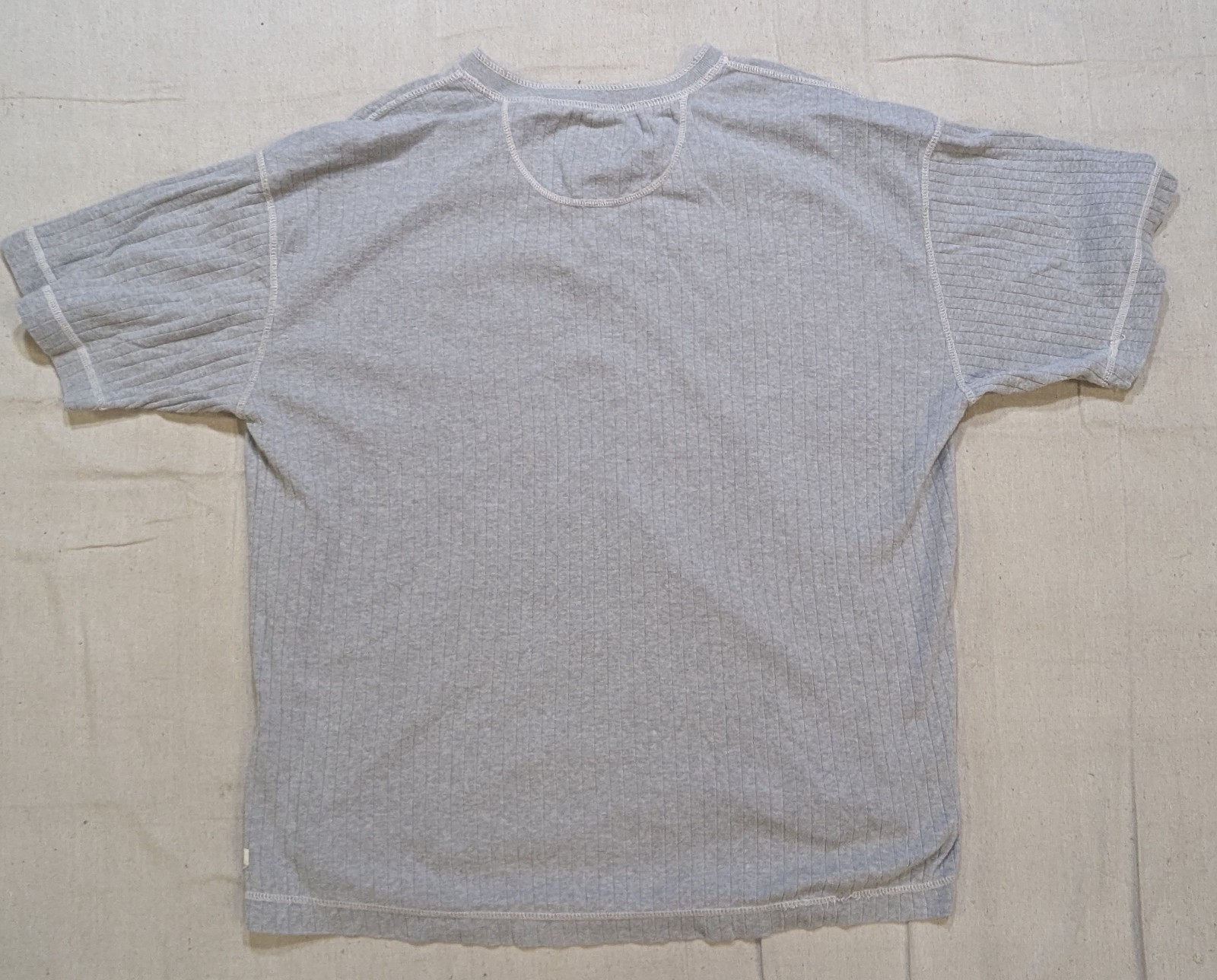 Levis Mens XL Gray Ribbed Henley Shirt Short Sleeve Authentic Jeanswear Cotton gallery
