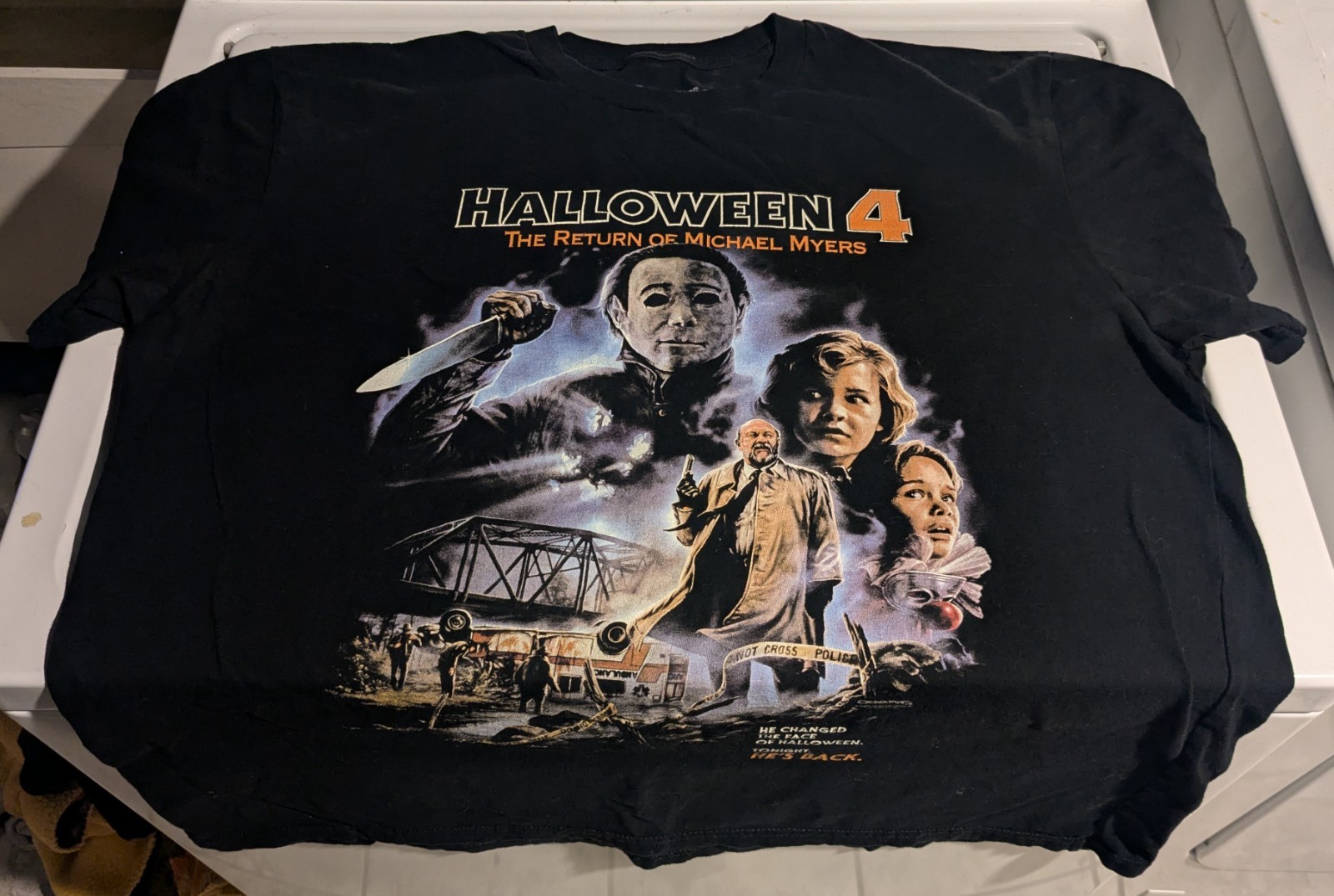 Halloween 4 horror movie T-shirt size XL fits like a Large Fright Rags customs gallery