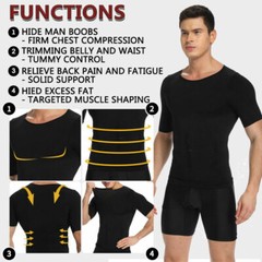Men Classic Sleeveless Slimming Body Shaper Workout Shirt Belly Control Tank Tee